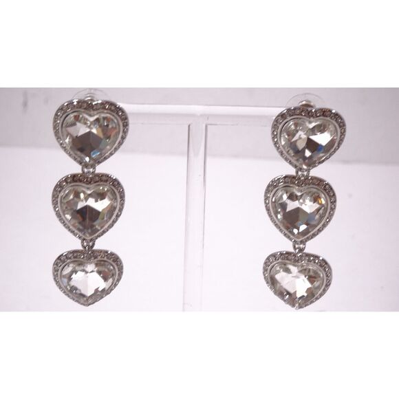 Neiman Marcus Lee Angel Only Hearts Triple Bubble Gemstone Link Earrings NWT 155 - Picture 1 of 9